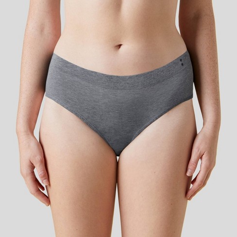 Thinx For All Women's Moderate Absorbency Bikini Period Underwear - Gray S  : Target