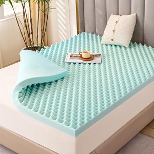 Vipbear 2 Inch Egg Crate Mattress Topper Memory Foam Mattress Topper Queen Size,Gel Infused Cooling Ventilated Queen Mattress Pad Back Pain Relief - 1 of 4