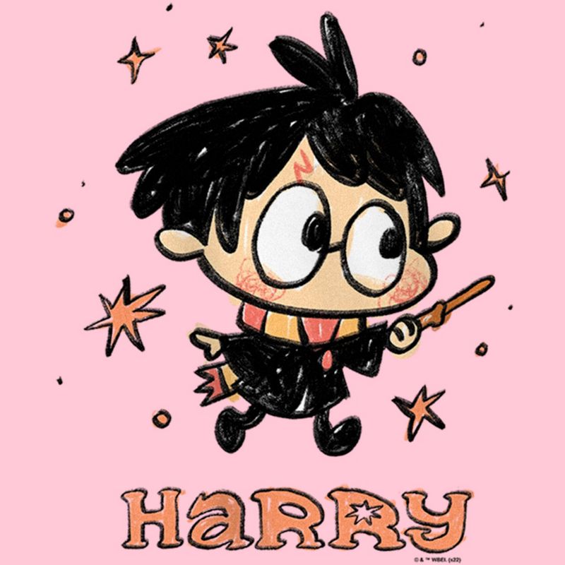 Girl's Harry Potter Starry Cartoon Harry T-Shirt, 2 of 5