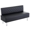 Karl Home Black 58.6 in. Upholstered Waiting Room Reception Bench Chair with Backrest - 2 of 4