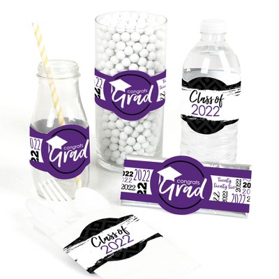 Big Dot of Happiness Purple Grad - Best is Yet to Come - DIY Party Supplies - 2022 Graduation Party DIY Wrapper Favors & Decorations - Set of 15