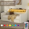 TIRAMISUBEST Twin Size Daybed with 2 Storage Drawers, Upholstered Daybed Frame Sofa Bed with Charging Station, LED Lights and Storage Shelf - 4 of 4