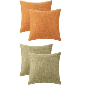 Unique Bargains Solid Contemporary Indoor Outdoor Linen Throw Pillow Cover Pack of 4 - 1 of 4