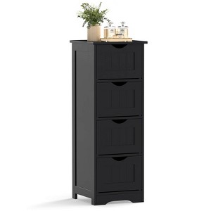 Costway 32.5'' Bathroom Floor Cabinet with Anti-tipping Device Freestanding Towel Cabinet - 1 of 4