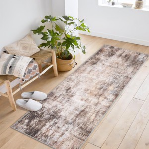 Abstract Area Rug Modern Artistic Design Ultra Thin Machine Washable Low Pile & Non-Slip Floor Cover for Contemporary Living Room Bedroom Playroom - 1 of 4