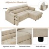 96" Convertible L-Shape Pull-Out Sectional Sofa Bed with Adjustable Headrest, Wireless Charging, Cup Holders & Hidden Storage - 4 of 4