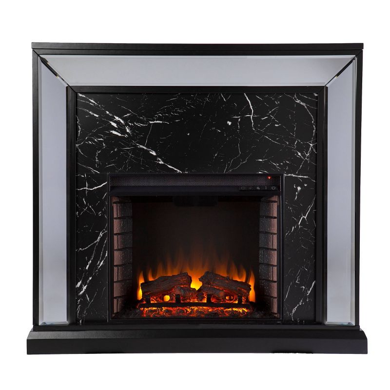 Tynchel Mirrored Faux Marble Fireplace - Aiden Lane, 4 of 18