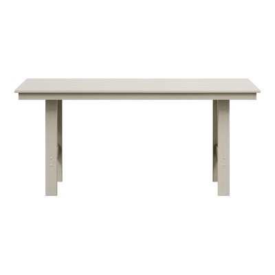 WestinTrends Ashore Outdoor Modern HDPE 66" Wide Rectangle Patio Dining Table for 6