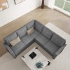 Dyonery 78 in Comfy Linen Modular Sectional Sofa 5 Seat L-Shaped Sectional Sofa with Pull Out Bed,Convertible Sleeper Sofa Bed for Living Room - 4 of 4