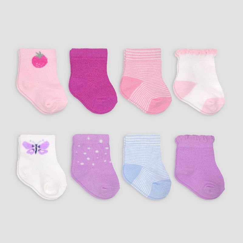 Carter's Just One You® Baby Crew G 8pk Picnic Socks, 1 of 2