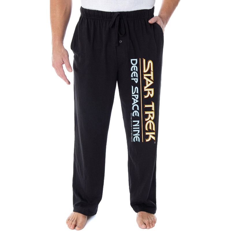 Star Trek Men's Deep Space Nine Logo Adult Sleepwear Lounge Pajama Pants Black, 1 of 4