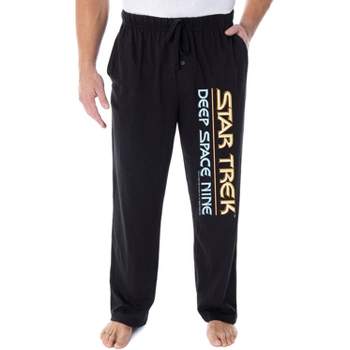 Star Trek Men's Deep Space Nine Logo Adult Sleepwear Lounge Pajama Pants Black
