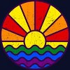 Design By Humans Summer LGBTQIA+ Pride Sunset Ocean By krobilad T-Shirt - 2 of 2
