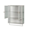 FONTOI 23.62" Glass Doors Modern Two-door Wall Cabinet with Two-tier Enclosed Storage&Open Shelf for Entryway Living Room, White, 9.06"*30.71"*23.62" - 4 of 4