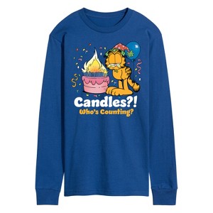 Men's - Garfield - Candles Who's Counting Long Sleeve Graphic T-Shirt - 1 of 4