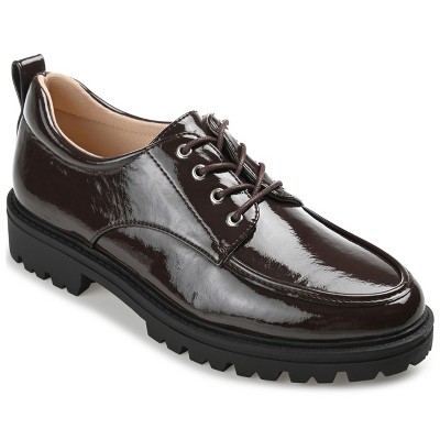 Journee Collection Women's Zina Oxford Almond Toe Lace-up Flats