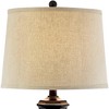 Regency Hill Tropical Table Lamps 29" Tall Set of 2 Weathered Brown Woven Wicker Jar Beige Linen Drum Shade for Living Room Family Bedroom - 3 of 4