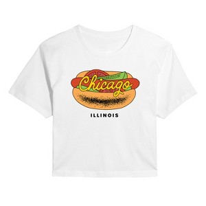 Women's - Instant Message - Chicago Dog Cropped Graphic T-Shirt - 1 of 4