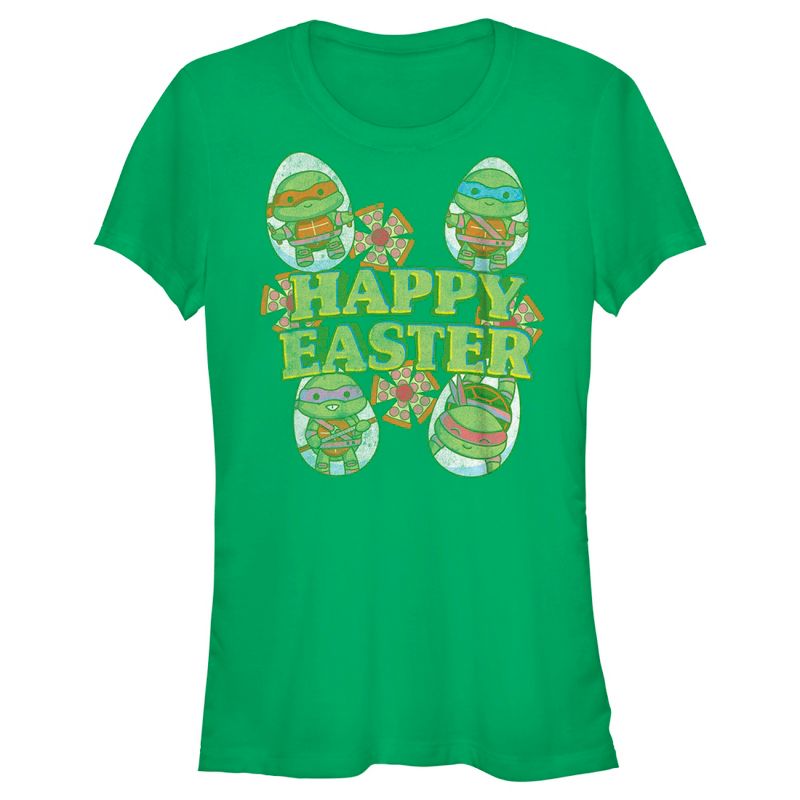 Juniors Womens Teenage Mutant Ninja Turtles Happy Easter Cute Best Friends T-Shirt, 1 of 5