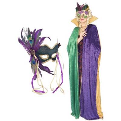 Birthday Express Mardi Gras Feathered Masked Stranger Costume Kit