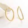 14K Gold And Sterling Silver Twisted Hoop Earrings With Crystal - 4 of 4