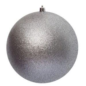 Season's Designs Christmas Tree 6" Silver Glitter Shatterproof Seamless - 1 of 2
