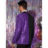 INSPIRE CHIC Men's Shawl Lapel Party Disco Shinny Color Block Sequin Blazer - 3 of 4