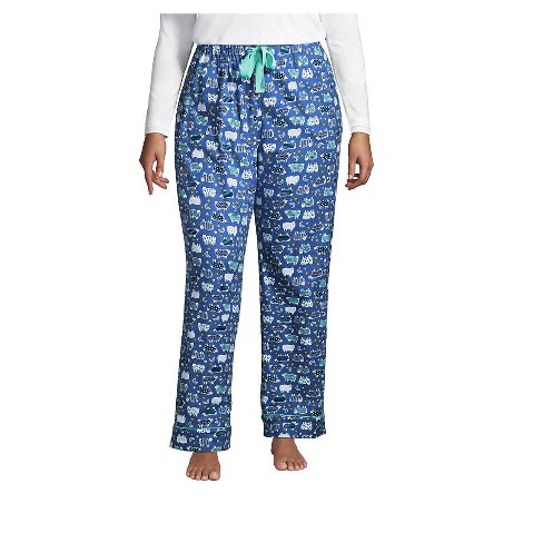 Lands' End Women's Plus Size Print Flannel Pajama Pants - 1x