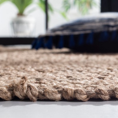 Gray Geometric Handwoven Natural Fiber Area Rug 4' x 6'