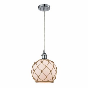 Farmhouse Rope - 1 Light Cord Hung Mini Pendant In Industrial Style-10 Inches Tall and 8 Inches Wide - 1 of 1