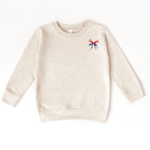 The Juniper Shop Patriotic Bow Star Coquette Toddler Sweatshirt - 1 of 3