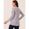 Seta T Women's Crew Neck Long Sleeve Asymmetrical Hem Floral Casual Tops - 4 of 4