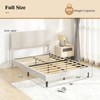 Costway Twin/Full/Queen Size Bed Frame with Height Adjustable Chevron Headboard, No Box Spring Needed Gray/Beige - 3 of 4