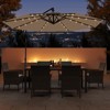 Costway 10 FT Solar Offset Hanging Umbrella Patio Cantilever Umbrella with 32 LED Lights Brown/Turquoise/Beige/Gray/Red - 2 of 4