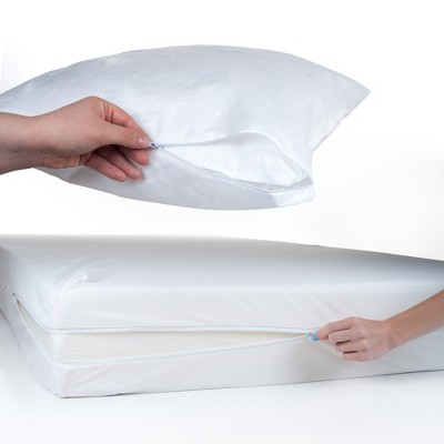 TXL Bed Bug and Dust Mite Mattress and Pillow Protector Set