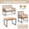 Costway 4 Piece Patio Dining Set Outdoor Wood Dining Furniture with 2 Chairs & 1 Lovesea - 3 of 4