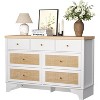 Dresser for Bedroom with 7 Drawers, 7 Drawers Double Dresser, 47.3'' Wide Wood Chest of Drawers with Wood Drawer Organizer with Sturdy Base - 4 of 4