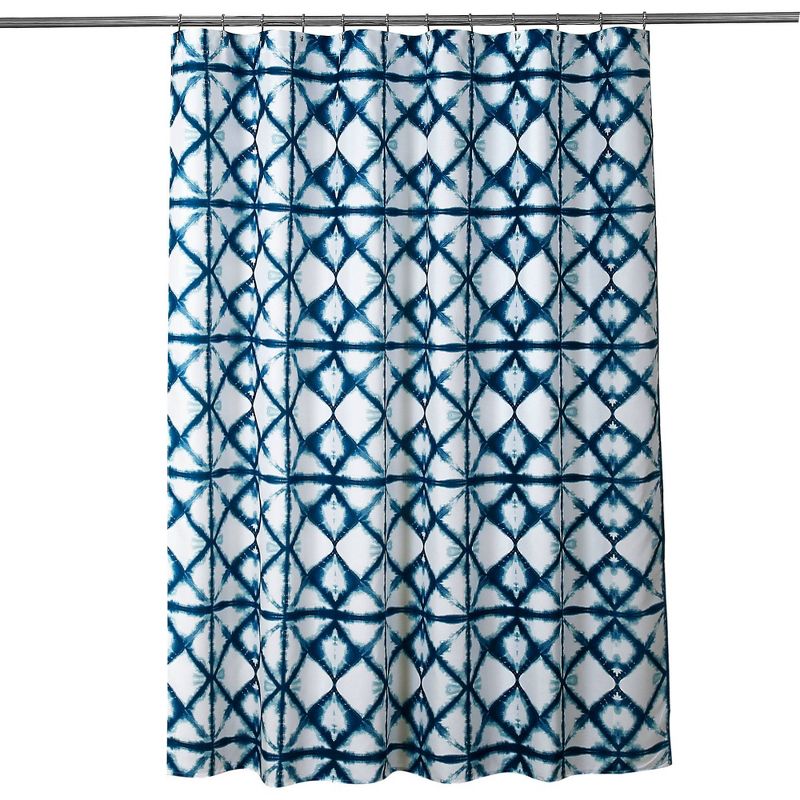 Geo Shibori Shower Curtain Navy - Lush D&#233;cor, 6 of 9