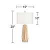 Possini Euro Design Bravo Modern Table Lamp 28" Tall Champagne Diamond Cut White Drum Shade for Bedroom Living Room Bedside Nightstand Office Kids - 4 of 4