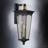 Urban Ambiance Luxury Cosmopolitan Outdoor Wall Light,  28"H x 11"W,  Midnight Black Finish, UHP1264 - 4 of 4