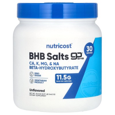Nutricost BHB Salts, goBHB®, Unflavored, 0.97 lb (442 g)