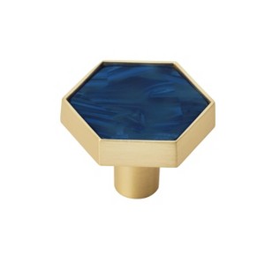 Amerock Accents Hexagon Shape Decorative Cabinet or Drawer Knob, 2 Pack - 1 of 4