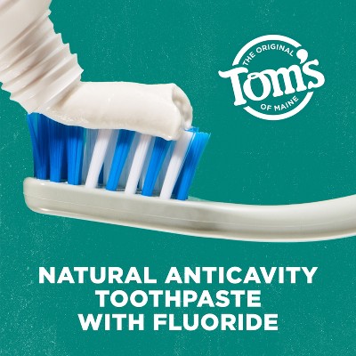 Tom's of Maine Whole Care Fluoride Toothpaste - Peppermint 2pk/4oz: Gluten-Free, Vegan, Contains Baking Soda