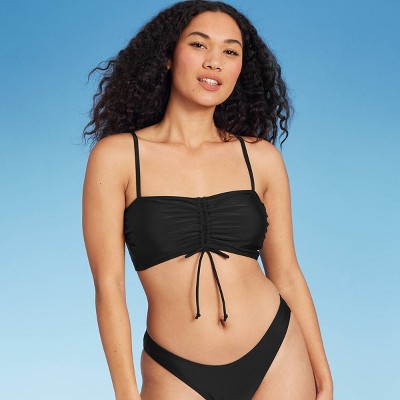 black bandeau bathing suit