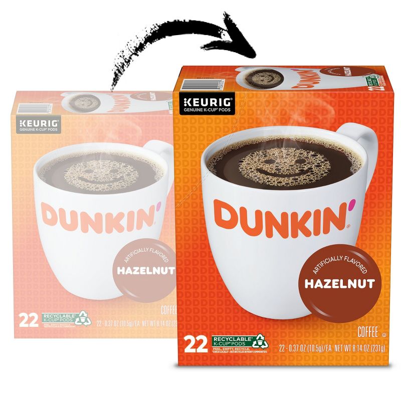 Dunkin&#39; Hazelnut Flavored Medium Roast Coffee - Keurig K-Cup Pods - 22ct, 4 of 12