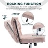 DOMETOUR Armless Office Chair no Wheels Swivel Desk Chair, Height Adjustable for Living Room - 3 of 4