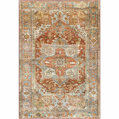 Mark & Day Peoria Heights Washable Woven Indoor Area Rugs Burnt Orange