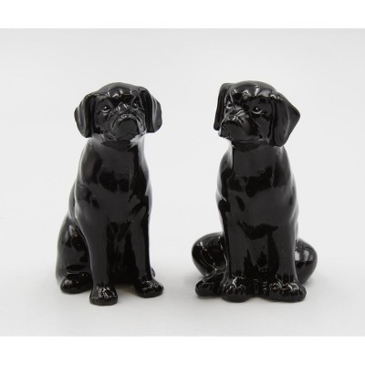 Ceramic Black Labrador Salt And Pepper Shakers