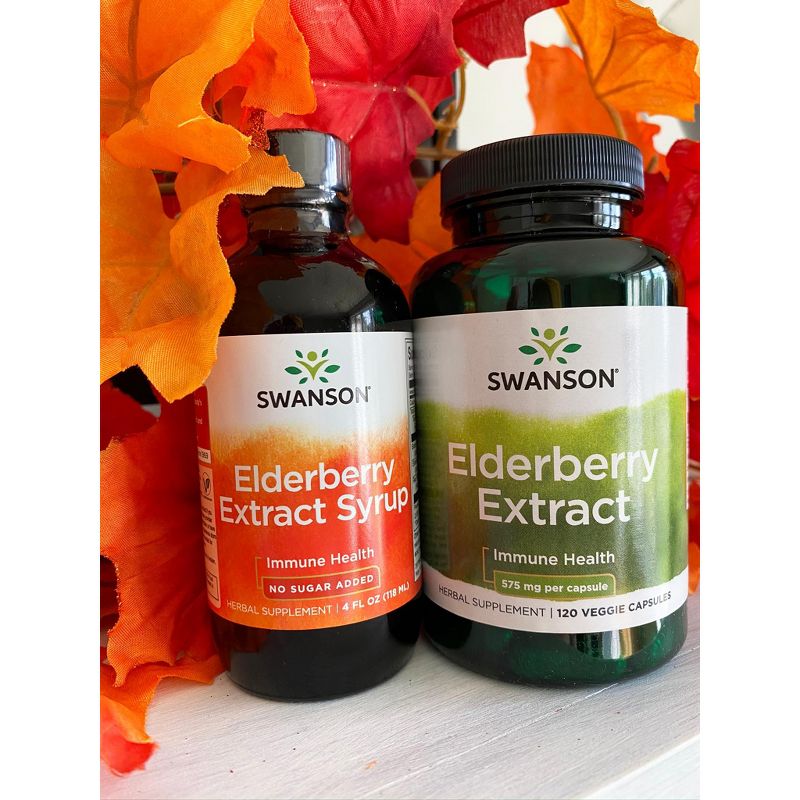 Swanson Herbal Supplements Sambucus Elderberry Extract 575 mg Capsule 120ct, 3 of 7