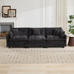 PAGED Cloud Sofa Comfy Double Layer Upholstered Couch with Breathable Chenille Fabric, 1-Seater Sofa for Living Room, Ottoman Not Included - 1 of 4